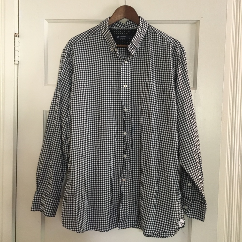 NWOT Men’s Cremieux b/w plaid button up